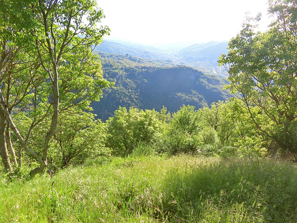 La Val Taro vista da Belforte. Foto del territorio, non del grande anello del Molinatico, che inizia sul Monte Borraccia.